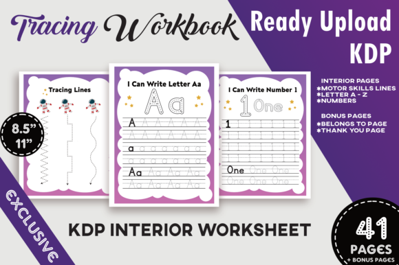 Download KDP Alphabet Number Tracing Workbook - Kdp alphabet Collection