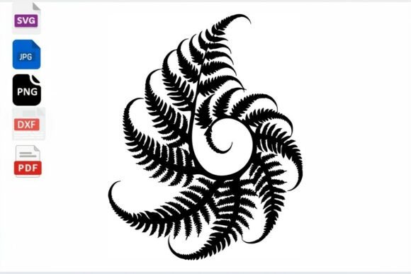 Download Fern Leaf SVG Cut File Spiral Design - Premium Resources