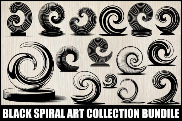 Download Elegant Black Spiral Design Set - Premium Resources
