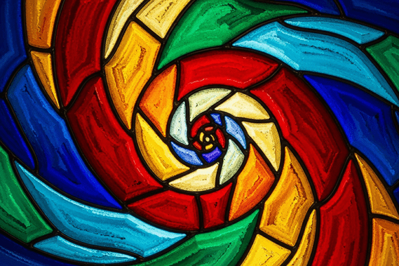 Download A Vibrant Stained Glass Spiral Design - Premium Resources